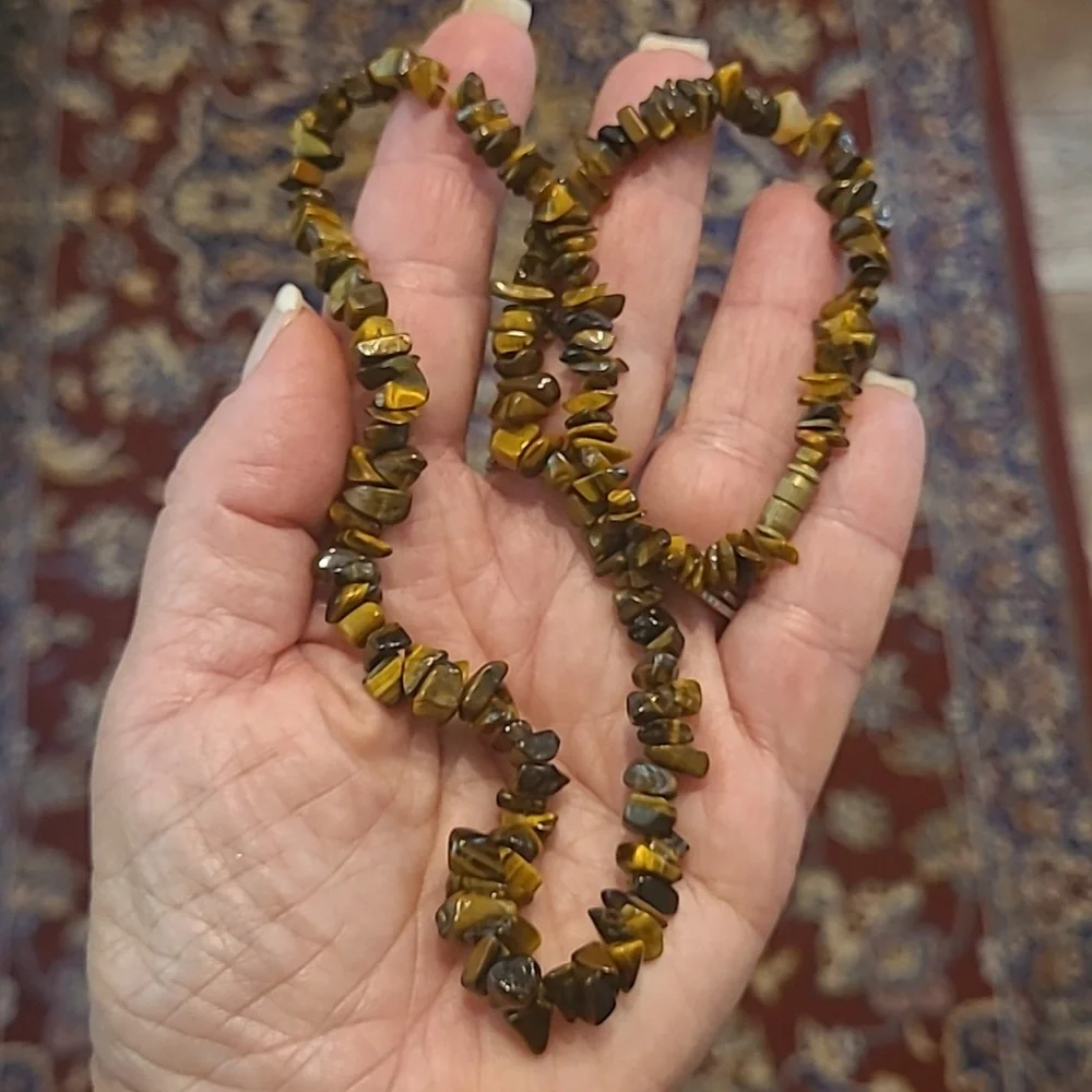 Tigers Eye Stone Chip Necklace 18